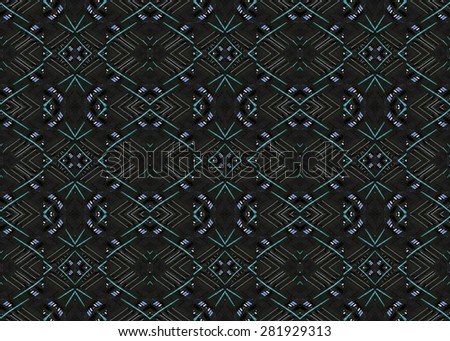High tech style futuristic abstract geometric background or pattern in blue tones and orange lights.