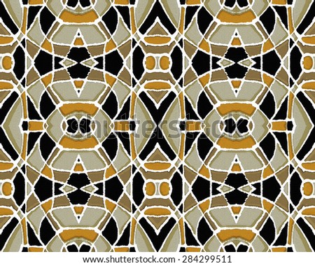 Digital art colorful geoemetric abstract pattern in vivid gray, black and yellow colors.