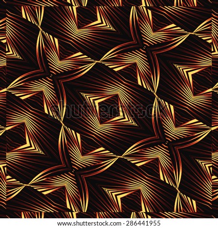Digital art futuristic abstract geometric shapes pattern in vivid warm tones.
