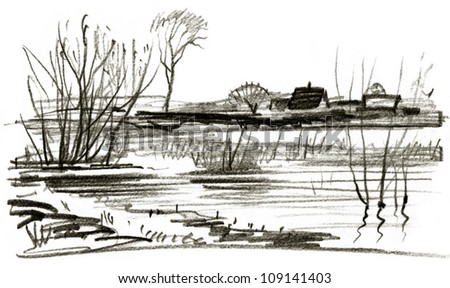 sketch of the landscape