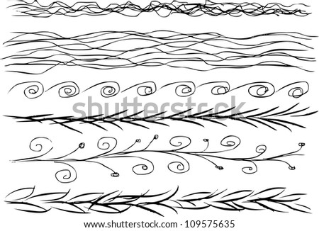 Hand Drawn Borders Stock Vector Illustration 109575635 : Shutterstock