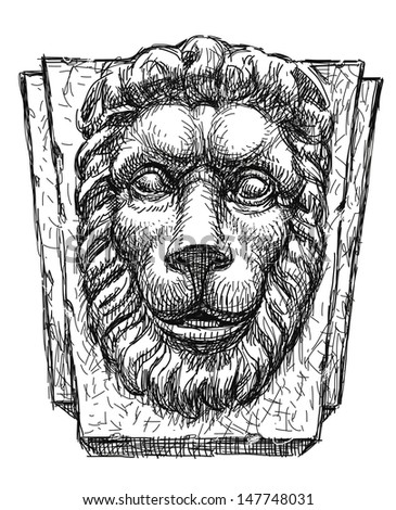 relief a head of  lion