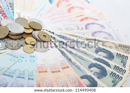 Japanese currency and South East Asia currency