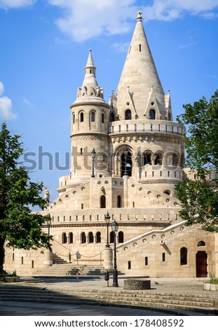 Interesting architecture of the Fisherman\'s Bastion in Budapest, Hungary.