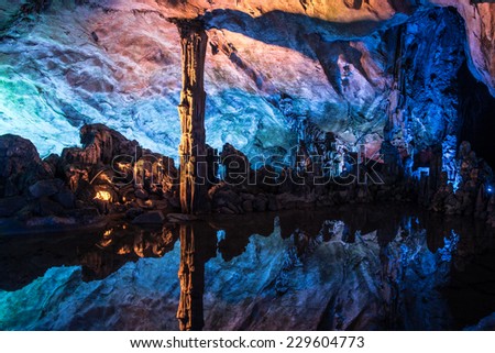 Reed flute cave in GuiLin China