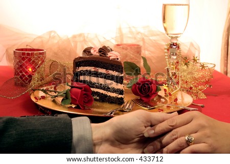 Simple,elegant,and romantic.  Nothings says I love you like Chocolate cake.