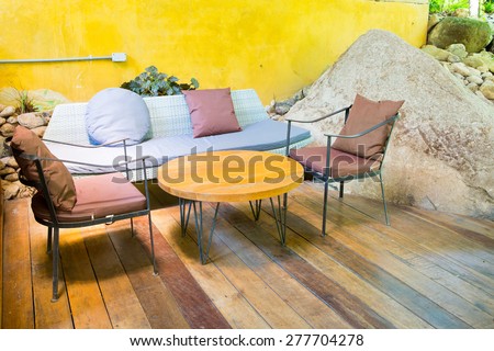 Sofa in rock gardens