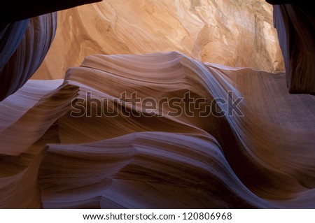 Slot canyon with reflective coloring/ Antelope Canyon/ Lower Antelope Canyon, full of reflected light brings excitement and adventure to the creative mind.
