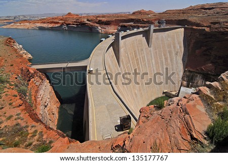 Glen Canyon Dam on Lake Powell/ Glen Canyon Dam/The Colorado and Green Rivers feed into Lake Powell creating the Glen Canyon National Recreation Area all made possible because of the Glen Canyon Dam.