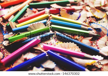 Broken pencils.Hate school concept