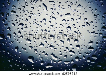Drops of water on the window after the rain