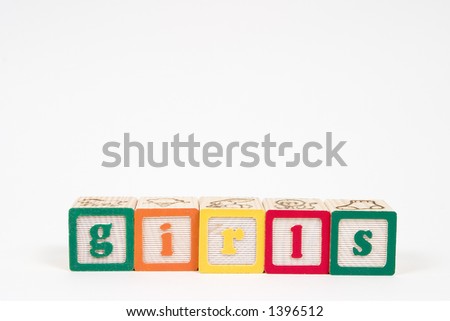 girls spelled out in block letters