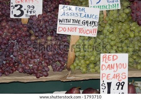 Do Not touch the Grapes at the market