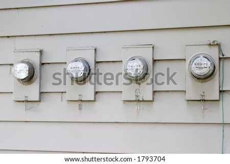 Electrical usage power meters used at an apartment building