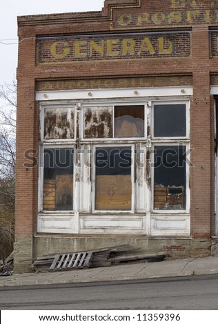 old abandoned rural general store front