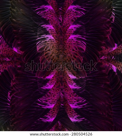 abstract decorative design pattern of black feather texture
