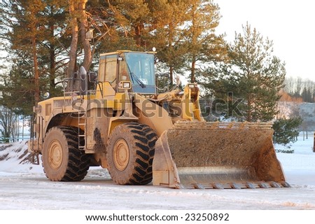 Heavy front loader in winter time