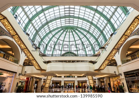 Dubai, Uae - April 29: Mall Of The Emirates Interior April 29, 2013 In Dubai, United Arab Emirates. Mall Of The Emirates Is A Shopping Mall In The Al Barsha District Of Dubai.