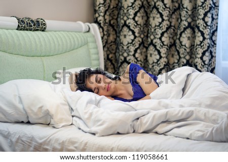 young woman sleeps