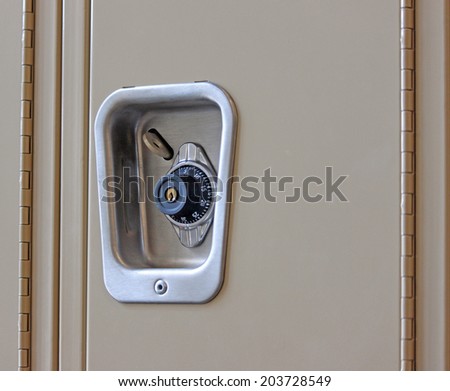 Closeup of a Combination Lock on a School Locker