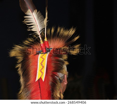 Native American Feathered Headdress at Powwow