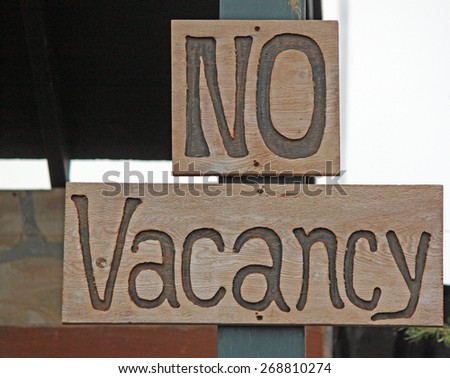 Wooden No Vacancy Sign