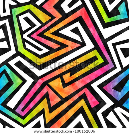 graffiti maze seamless pattern with grunge effect
