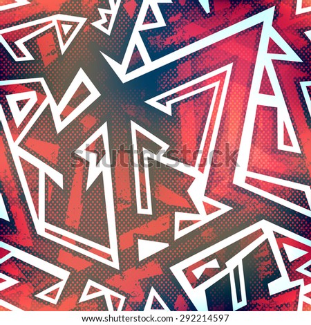 red graffiti seamless pattern with grunge effect