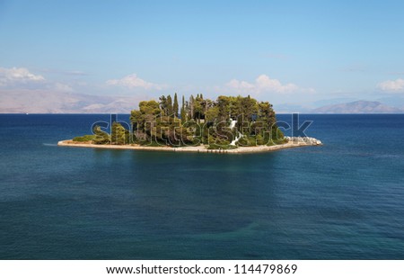 Mouse Island (Pontikonissi) in Corfu, Greece