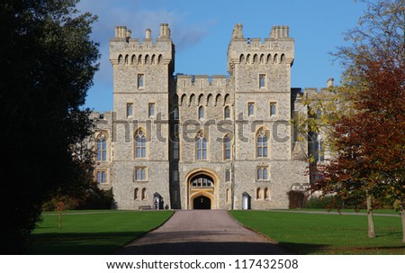 WINDSOR - NOVEMBER 7: Windsor Castle in Windsor, England on November 7, 2009. The castle is the weekend residence of Queen Elizabeth II.