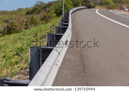 Road with guard rail