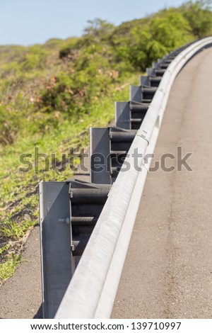 Road with guard rail