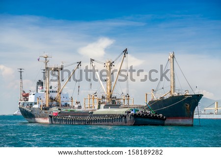 Commercial Ship. Sea Transportation and Logistics