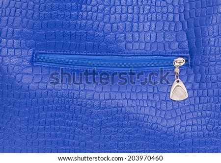 Blue leather bag with zip