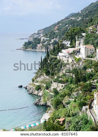 landscape of the village and of the coast of Amalfi