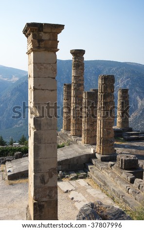 Temple of Apollo of Sanctuary of Apollo in oracle Delphi, Greece.