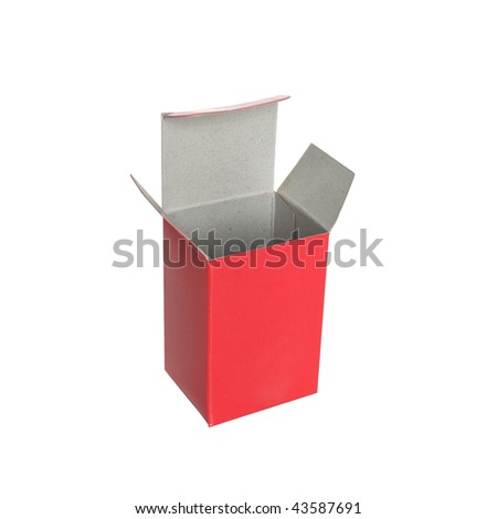 open box of red cardboard to pack a small object