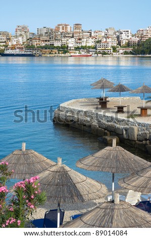 waterfront of Saranda, one of the most important tourist attractions of the Albanian Riviera