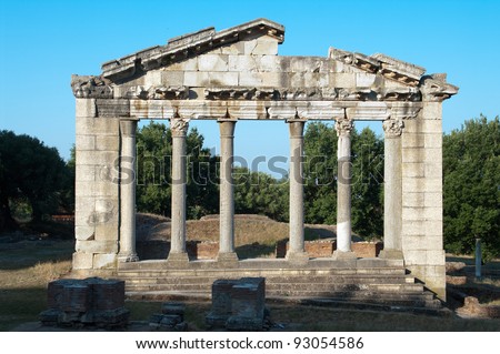 Temple Of Apollonia in the largest ancient city in Albania, a Corinthian Greek colony founded in the 6th century BC