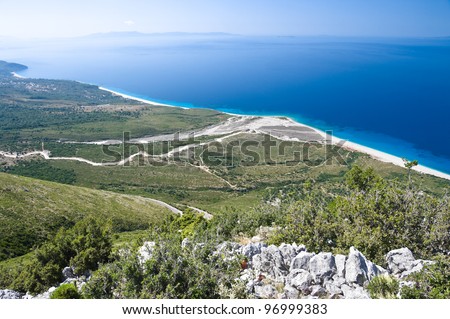 panorama coast of southern Albania near Llogara pass