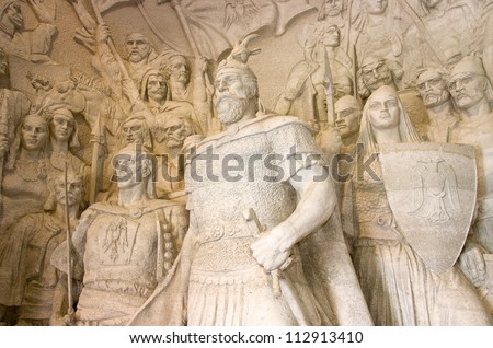 a sculptural group headed by the national hero G. K. Skanderbeg is located in the National Museum built inside the castle of Kruja