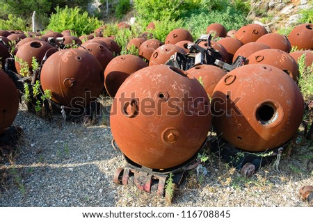 rusty naval mines in Albania