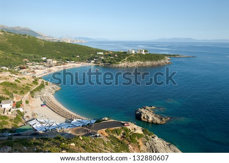 panorama on Jala Bay in the southern of albanian ionic coast