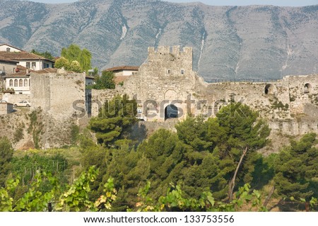the Citadel is a impressive fortress overlooking the town of Berat, Albania