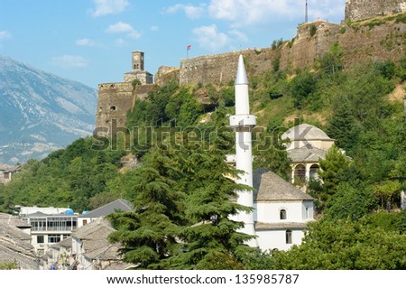 Teqe Mosque And Tower Clock in Gjirokaster, Albania