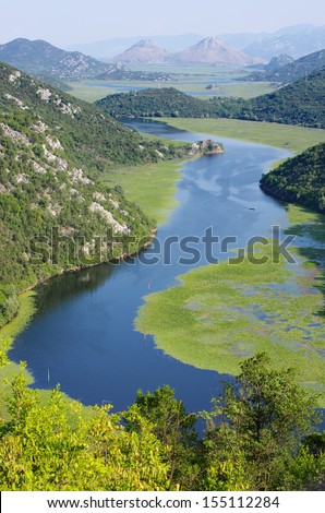 entrance of the Crnojevica River into Lake Skadar National Park, Montenegro