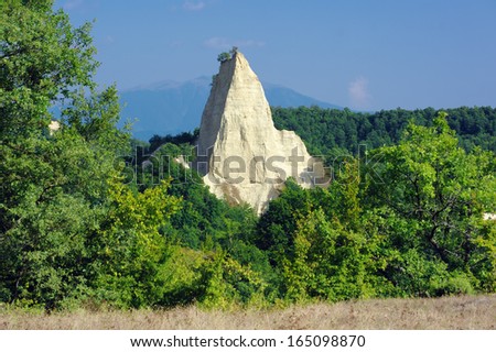 the sandstone Pyramids of Melnik In Bulgaria