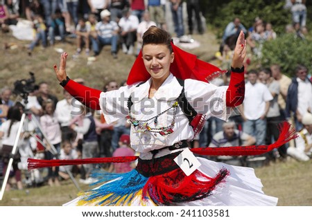 LEPUSHE, ALBANIA - AUGUST, 11: a competitor to \