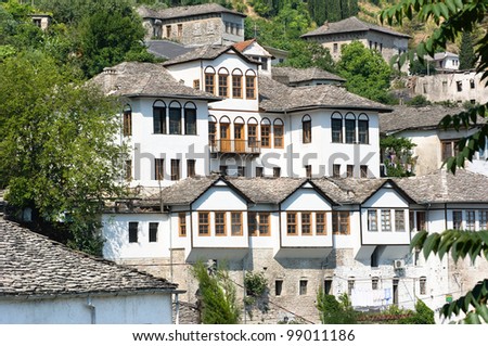 Gjirokaster: house ottoman style in old village, Albania