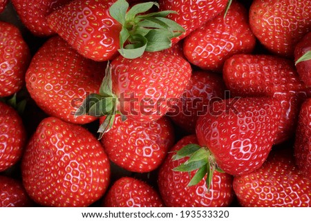 fresh ripe strawberries background, shot directly above